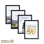 تابلو دکوراتیو 4 عددی مدل DT42 مشکی طرح رویای بزرگ - قیمت تابلو دکوراتیو - خرید قاب عکس