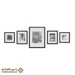 تابلو دکوراتیو 5عددی مدل DT52P مشکی - چاپ عکس - تابلو دکوراتیو 5 عددی مشکی